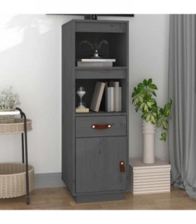 vidaXL Highboard Grey 34x40x108,5 cm Solid Wood Pine