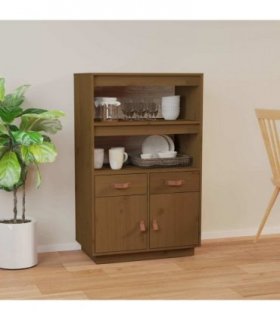 vidaXL Highboard Honey Brown 67x40x108.5 cm Solid Wood Pine