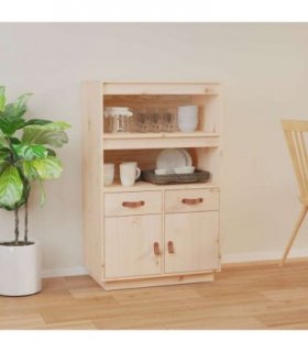 vidaXL Highboard 67x40x108.5 cm Solid Wood Pine — Colour: natural