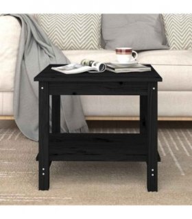 vidaXL Coffee Table Black 50x50x45 cm Solid Wood Pine — Size: 50 x 50 x 45 cm