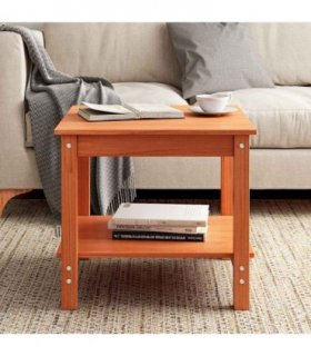 vidaXL Coffee Table Wax brown 50 x 50 x 45 cm Solid pine wood