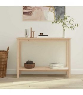 vidaXL Console Table 110x40x80 cm Solid Wood Pine — Colour: natural