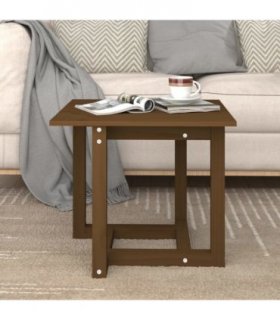 vidaXL Coffee Table Honey Brown 50x50x45 cm Solid Wood Pine — Size: 50 x 50 x 45 cm