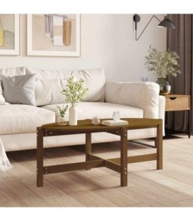vidaXL Coffee Table Honey Brown 118x63x45 cm Solid Wood Pine — Size: 118 x 63 x 45 cm