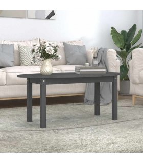 vidaXL Coffee Table Grey 110x55x45 cm Solid Wood Pine — Size: 110 x 55 x 45 cm — V0672033467