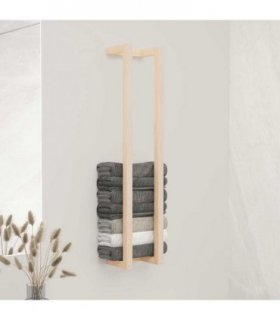 vidaXL Towel Rack 23x18x110 cm Solid Wood Pine — Colour: natural, Size: 23 x 18 x 110 cm