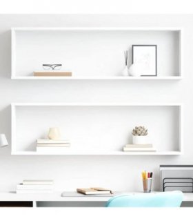 vidaXL Wall Cube Shelf 2 pcs White 100x15x30 cm Engineered Wood — Size: 100 x 15 x 30 cm