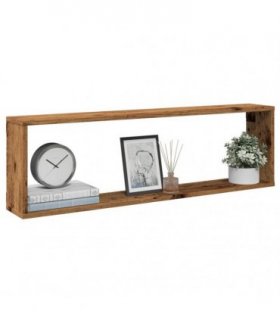 vidaXL Wall Cube Shelves 4 pcs Old Wood 100x15x30 cm Engineered Wood — Size: 100 x 15 x 30 cm