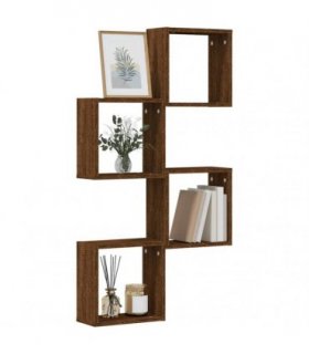 vidaXL Wall Cube Shelves 4 pcs Brown Oak 30x15x30 cm — Size: 30 x 15 x 30 cm