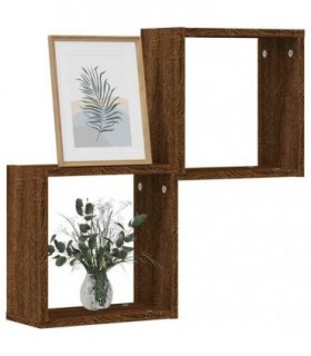 vidaXL Wall Cube Shelves 2 pcs Brown Oak 30x15x30 cm — Size: 30 x 15 x 30 cm
