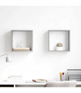 vidaXL Wall Cube Shelves 2 pcs Concrete Grey 30x15x30 cm — Size: 30 x 15 x 30 cm