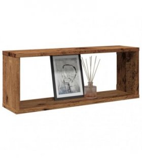 vidaXL Wall Cube Shelves 2 pcs Old Wood 60x15x23 cm Engineered Wood — Size: 60 x 15 x 23 cm