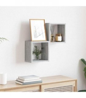 vidaXL Wall Shelves 2 pcs Grey Sonoma 26 x 15 x 26 cm Engineered Wood