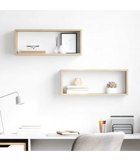 vidaXL Wall Cube Shelf 2 pcs Sonoma Oak 60x15x23 cm Engineered Wood — Size: 60 x 15 x 23 cm