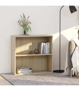 vidaXL 2-Tier Book Cabinet Sonoma Oak 80x30x76.5 cm Engineered Wood