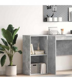 vidaXL 2-Tier Book Cabinet Concrete Grey 40x30x76.5 cm Engineered Wood