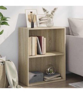 vidaXL 2-Tier Book Cabinet Sonoma Oak 60x30x76.5 cm Engineered Wood