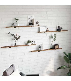 vidaXL Bookshelf Board 4 pcs Brown 100 x 10 x 1.5 cm Engineered Wood — Colour: Old wood
