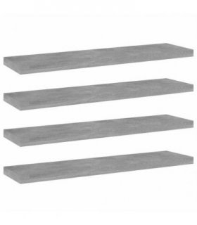 vidaXL Bookshelf Boards 4 pcs Concrete Grey 40x10x1.5 cm Engineered Wood — Size: 40 x 10 x 1.5 cm