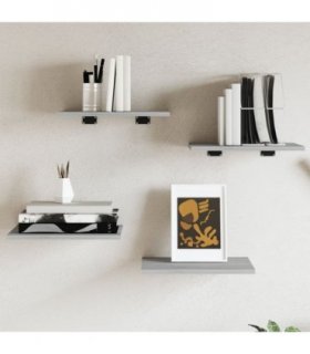 vidaXL Wall Shelves 4 pcs Grey Sonoma 40x30x1.5 cm Engineered Wood — Size: 40 x 30 x 1.5 cm