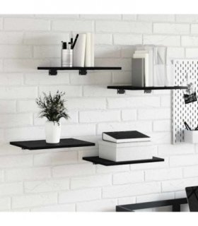 vidaXL Bookshelf Board 4 pcs Black 40 x 30 x 1.5 cm Engineered Wood — Colour: Black oak