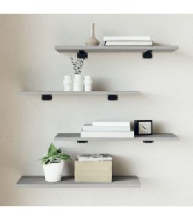 vidaXL Wall Shelves 4 pcs Grey Sonoma 60x20x1.5 cm Engineered Wood — Size: 60 x 20 x 1.5 cm