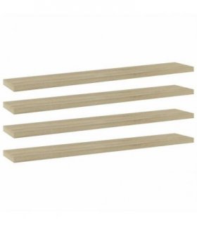 vidaXL Bookshelf Boards 4 pcs Sonoma Oak 60x10x1.5 cm Engineered Wood — Size: 60 x 10 x 1.5 cm
