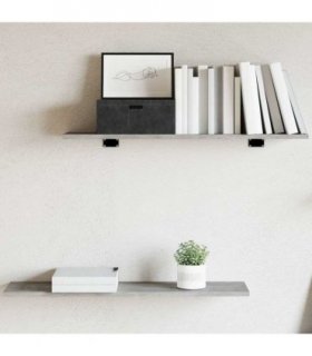 vidaXL Bookshelf Boards 4 pcs Concrete Grey 80x20x1.5 cm Engineered Wood — Size: 80 x 20 x 1.5 cm