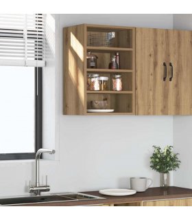 vidaXL Hanging Cabinet Riga Artisan Oak 40x29.5x60 cm Engineered W — Model: 1x hanging cabinet (4 shelves) 40 cm wide 60 cm high