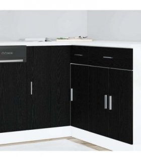 vidaXL Kitchen Corner Base Cabinet Black oak 86 x 46 x 81.5 cm — Model: 1x corner bottom cabinet (1 door) 86 cm
