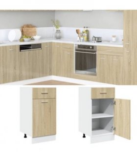 vidaXL Drawer Bottom Cabinet Lyon Sonoma Oak 40x46x81.5 cm Engineered Wood — Model: 1x bottom cabinet (1 door 1 drawer) 40 cm