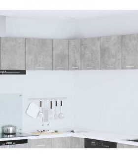vidaXL Hanging Cabinet Concrete Grey and White 57 x 57 x 40 cm — Model: 1x hanging corner cabinet 57 cm wide 40 cm high