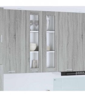 vidaXL Hanging Cabinet Grey Sonoma 60 x 31 x 100 cm Engineere — Model: 1x hanging glass cabinet (2 doors) 60 cm wide 100 cm high