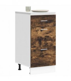 vidaXL Bottom Cabinet Lyon Smoked Oak 40x46x81.5 cm Engineered Wood — Model: 1x bottom cabinet (3 drawers) 40 cm
