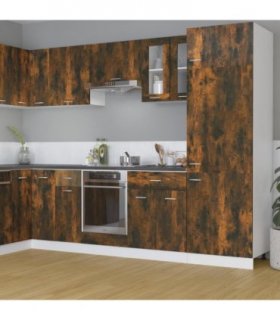 vidaXL Hanging Glass Cabinet Lyon Smoked Oak 60x31x60 cm Engin — Model: 1x hanging glass cabinet (2 doors) 60 cm wide 60 cm high