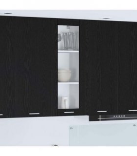 vidaXL Hanging Cabinet Black Oak 40 x 31 x 100 cm Engineered W — Model: 1x hanging glass cabinet (1 door) 40 cm wide 100 cm high