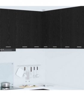 vidaXL Hanging Cabinet Black Oak and White 57 x 57 x 80 cm — Model: 1x hanging corner cabinet 57 cm wide 80 cm high