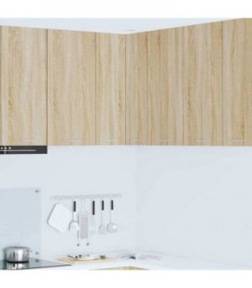 vidaXL Hanging Cabinet Sonoma Oak and White 57 x 57 x 80 cm — Model: 1x hanging corner cabinet 57 cm wide 80 cm high