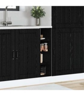 vidaXL Kitchen Base Cabinet with Shelf Black oak 20 x 44.5 x 81.5 cm — Model: 1x bottom cabinet (4 shelves) 20 cm