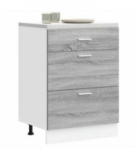 vidaXL Kitchen Base Cabinet Lyon Grey Sonoma Engineered Wood — Model: 1x bottom cabinet (3 drawers) 60 cm