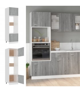 vidaXL Microwave Cabinet Lyon Grey Sonoma 60x57x207 cm Engineered Wood — Model: 1x microwave cabinet 60 cm