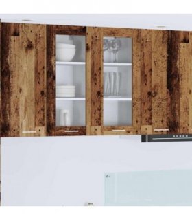 vidaXL Hanging Cabinet Old Wood 40 x 31 x 80 cm Engineered Wood — Model: 1x hanging glass cabinet (1 door) 40 cm wide 80 cm high