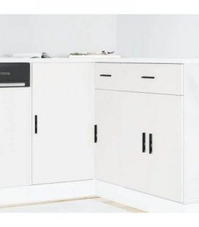 vidaXL Kitchen Base Cabinet Lyon White Engineered Wood — Model: 1x corner bottom cabinet (1 door) 86 cm