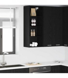 vidaXL Hanging Cabinet Black Oak 40 x 29.5 x 100 cm Engineered Wo — Model: 1x hanging cabinet (4 shelves) 40 cm wide 100 cm high
