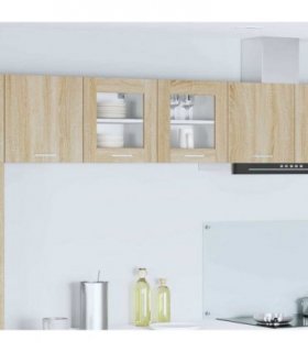 vidaXL Hanging Cabinet Sonoma Oak 40 x 31 x 40 cm Engineered Wo — Model: 1x hanging glass cabinet (1 door) 40 cm wide 40 cm high