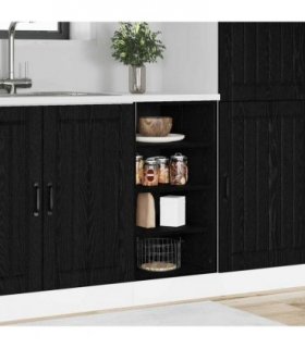 vidaXL Kitchen Base Cabinet with Drawer Black oak 40 x 44.5 x 81.5 cm — Model: 1x bottom cabinet (4 shelves) 40 cm