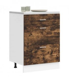 vidaXL Kitchen Base Cabinet Lyon Smoked Oak Engineered Wood — Model: 1x bottom cabinet (3 drawers) 60 cm