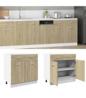 vidaXL Drawer Bottom Cabinet Lyon Sonoma Oak 80x46x81.5 cm Engineered Wood — Model: 1x bottom cabinet (2 doors 2 drawers) 80 cm