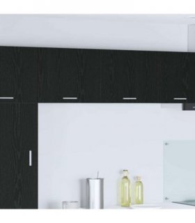 vidaXL Hanging Cabinet 2 pcs Black Oak and White 50 x 31 x 40 cm — Model: 2x hanging cabinet (1 door) 50 cm wide 40 cm high