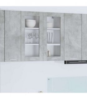 vidaXL Hanging Cabinet Concrete Grey 80 x 31 x 80 cm Engineere — Model: 1x hanging glass cabinet (2 doors) 80 cm wide 80 cm high